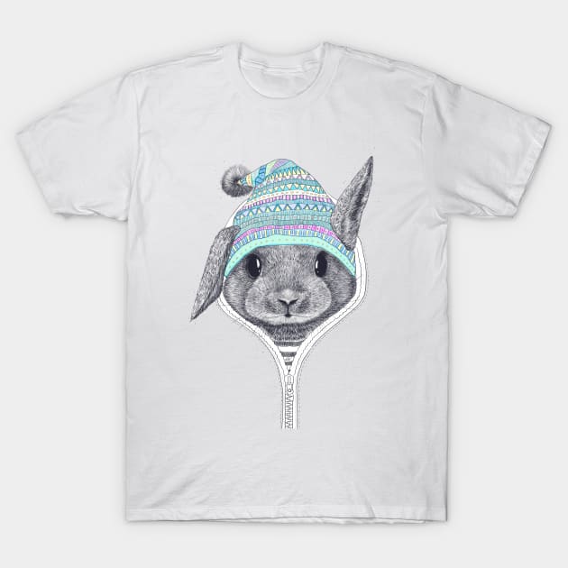 Bunny in a hood T-Shirt by kodamorkovkart